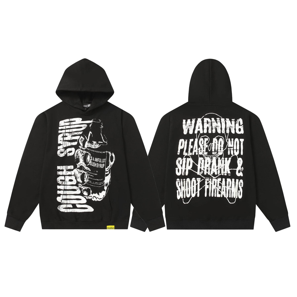 THAT'S A AWFUL LOT OF COUGH SYRUP Warning Graphic Hoodie — comparison