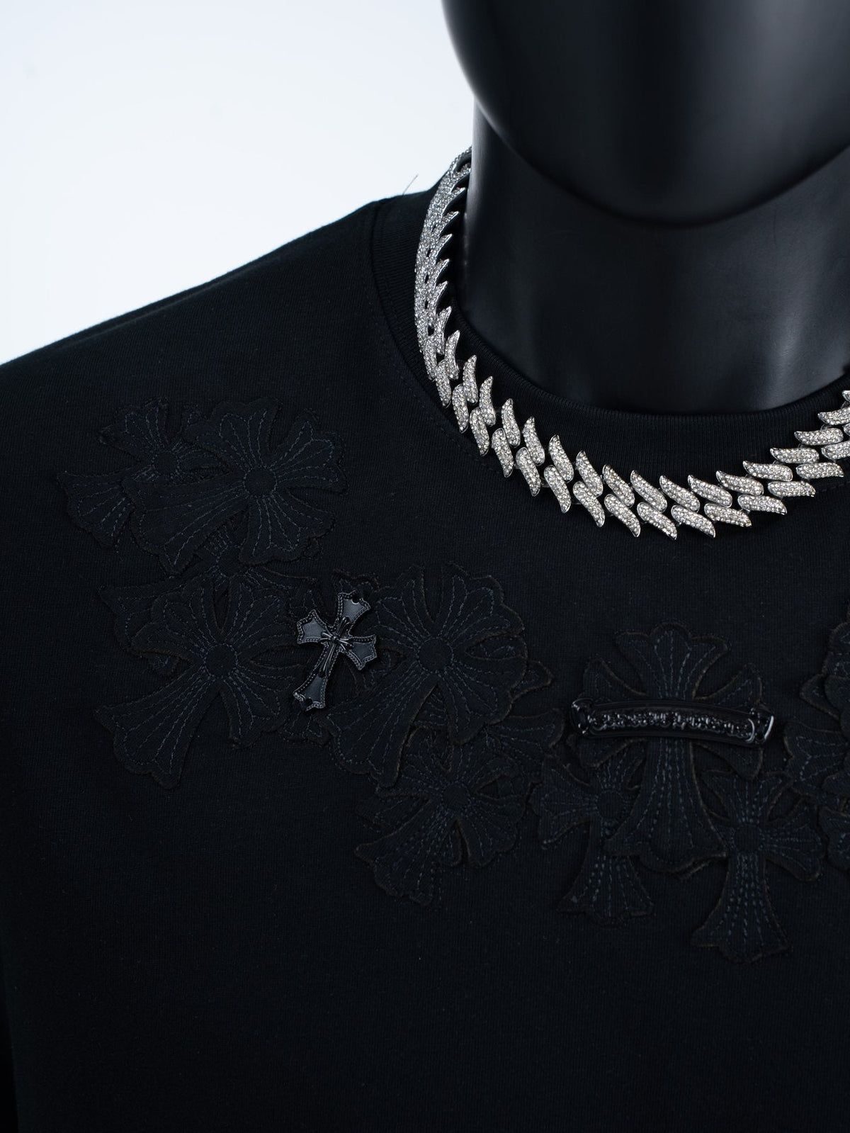 Chrome Hearts Tonal Cross Floral Graphic T-Shirt — detail