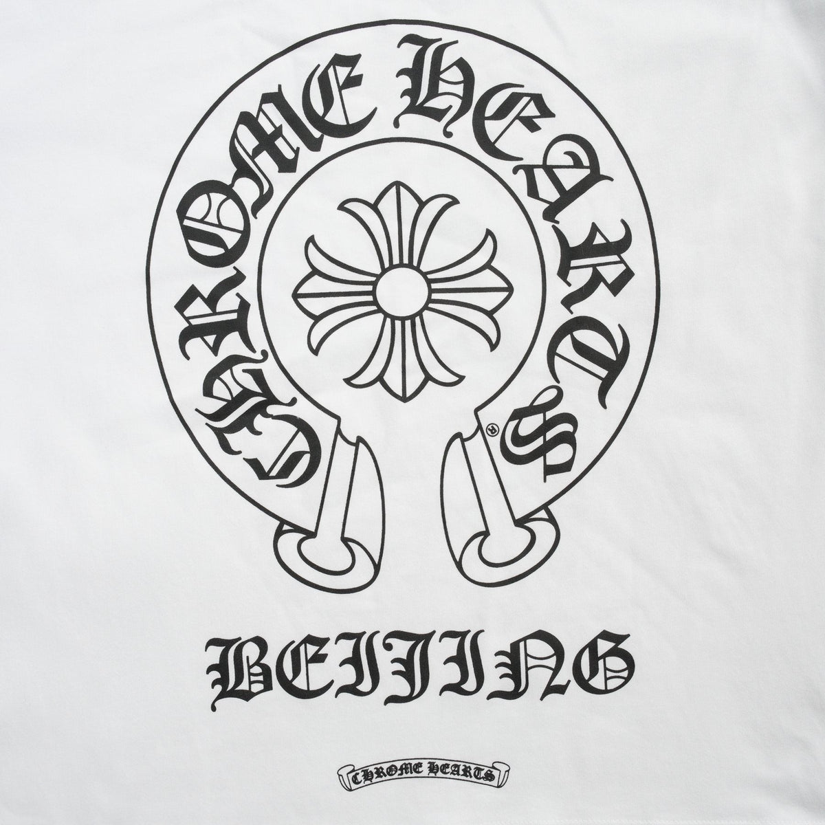 Chrome Hearts Beijing Horseshoe Script Graphic T-Shirt — detail