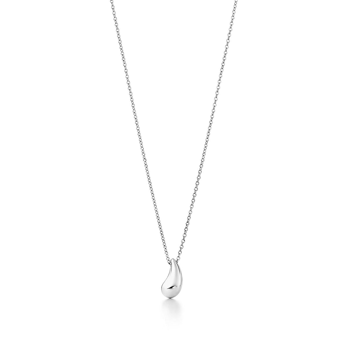Tiffany Elsa Peretti Teardrop Pendant Sterling Silver Necklace